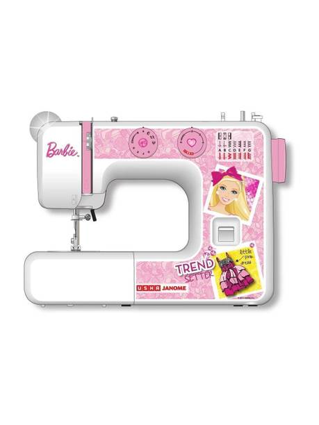 USHA My Fab Barbie Electric Sewing Machine 21 built-in stitches 750 SPM White