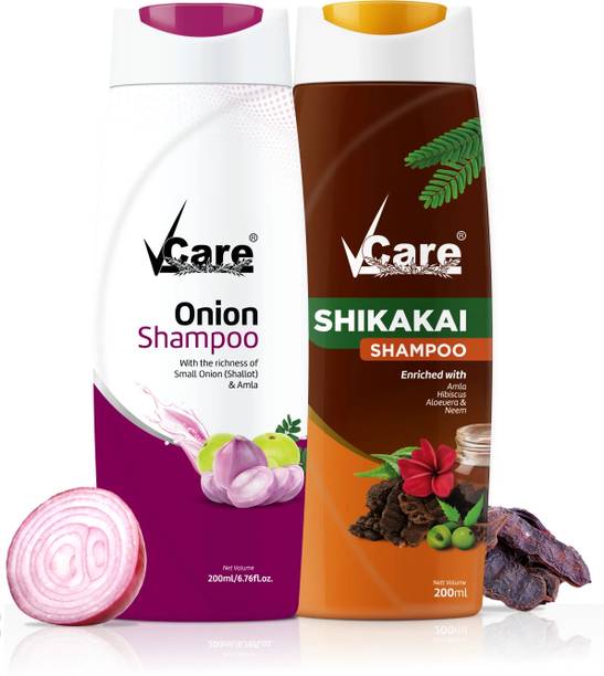 Vcare Small Onion & Shikakai Shampoo for Women Hair Growth and Hair Fall Control PK2