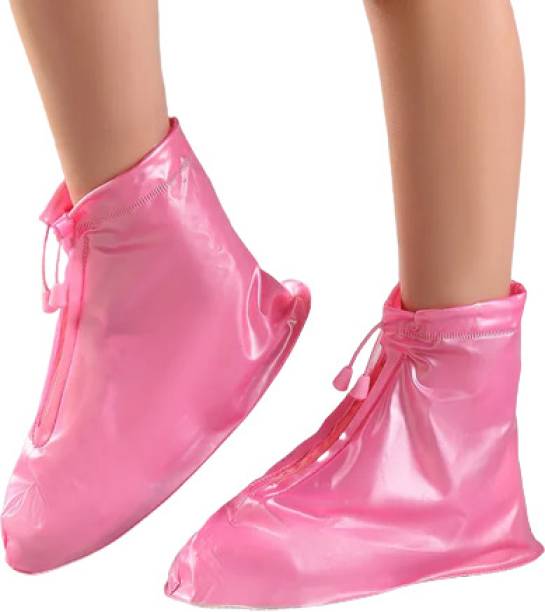 Ravso Waterproof Shoe Covers,Pink Reusable Rain Shoe Covers, Polyresin Pink Toes Shoe Cover