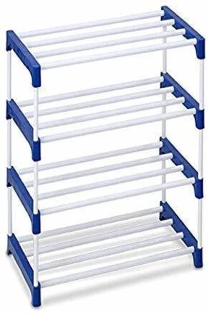 anshika Storage Saving Rack Organizer Shoe rack 4 shelfs PVC pipe Plastic Collapsible Shoe Stand