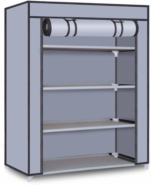 ZENVEXYO GRAY-.301 Micro Fiber Collapsible Wardrobe