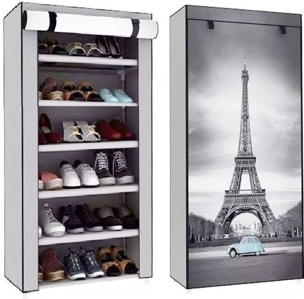 EXPOSURE 6 Layer Shoe Rack Eiffel Tower Metal Collapsible Shoe Stand