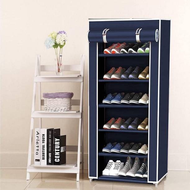हेक्सज़ोन Plastic Collapsible Shoe Rack Stand 6 Shelves प्लास्टिक जूते का स्टैंड
