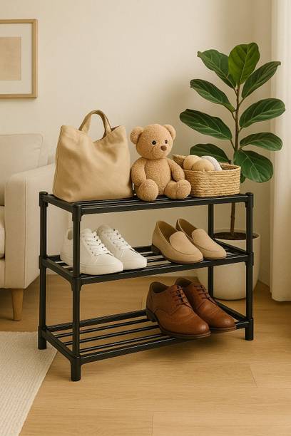 SKEDIZ Space-Saving Multipurpose Storage Rack for Shoe, Cloth & Book Plastic Collapsible Shoe Stand