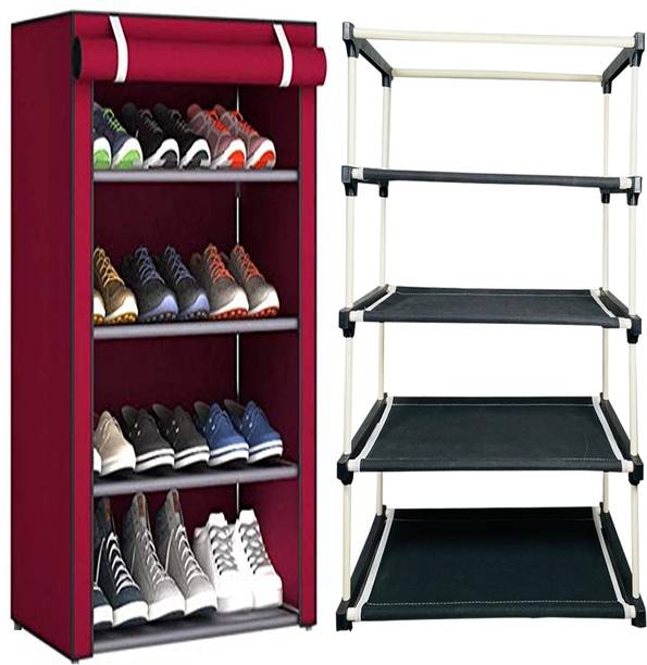 TURBOMAX 4 Layer Shoe Rack Stand for Home Multipurpose Storage Organizer Plastic Shoe Stand