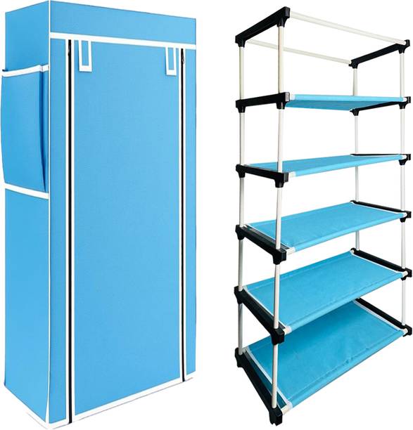 GirjaHub GIRJA Multipurpose 5 Layer shoe rack/book shelf/Wardrobe Heavy Material PVC Plastic Collapsible Shoe Stand