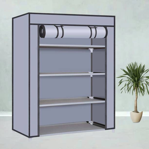 Palkolink Multipurpose Adjustable 4 Shelves lock provided Plastic Shoe Stand
