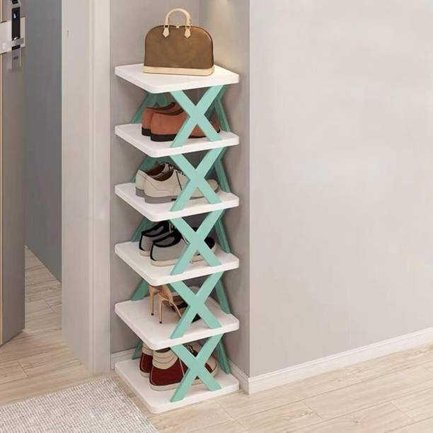 SAENTE 5 Layer Shoe Rack for Home Plastic, Adjustable Shoe Stand Organizer Plastic Shoe Stand
