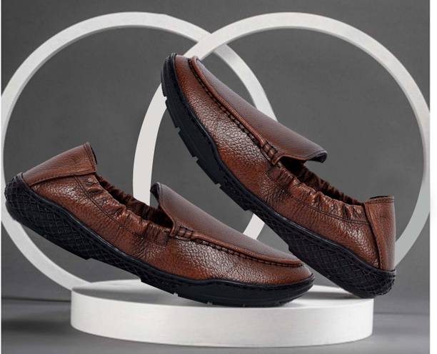 Men’s Black Slip-On Moccasin Loafers | Soft Comfortable Casual Shoes Loafers For Men