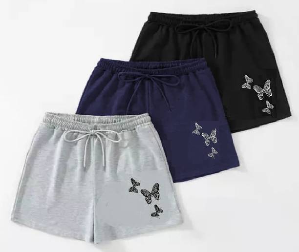RIZIM CLOTHING Printed Women Multicolor Casual Shorts