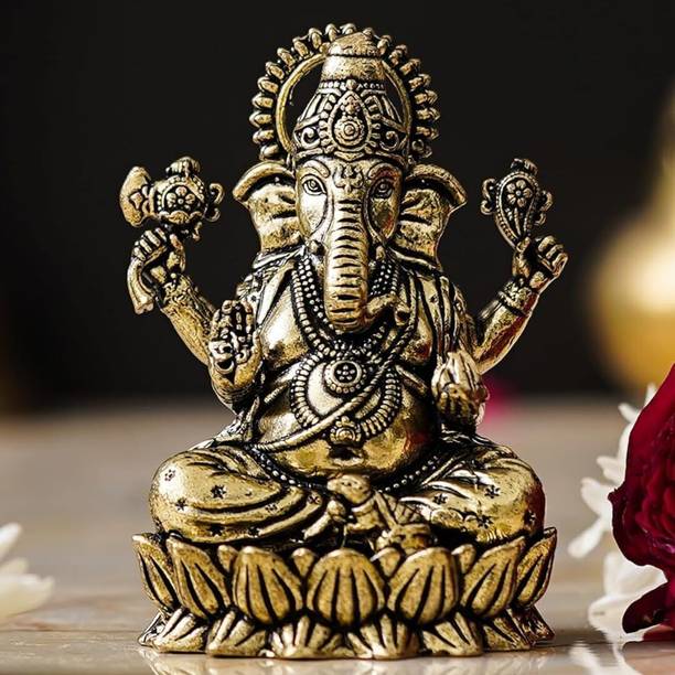 The Spiritual Living Ganesha Idols | Ganesh Idol for Car |Ganesh Idol for Home & Offices | Bappa - 2" Decorative Showpiece  -  5.1 cm