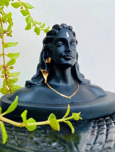 VALUE CRAFTS Original Handcrafted Adiyogi Shiva God Idols Statue for car dashboard Decorative Decorative Showpiece  -  11.31 cm