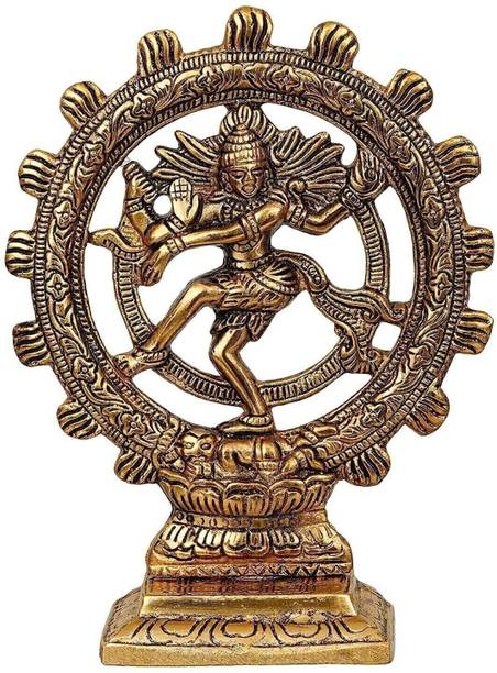 ELITEWAVE Metal Lord Shiva Dancing Natraj Statue Decorative Showpiece  -  22 cm