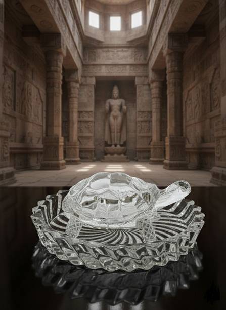 Manifestation Crystal Tortoise with Tray Home Decor & Gift Item Pack of 1 Decorative Showpiece  -  13 cm