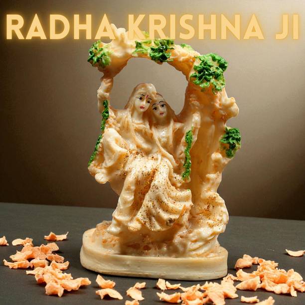 VALUE CRAFTS Divine Magnet Polyresin Radha Krishna Ji Idol for Home Temple Decorative Showpiece  -  4.8 cm