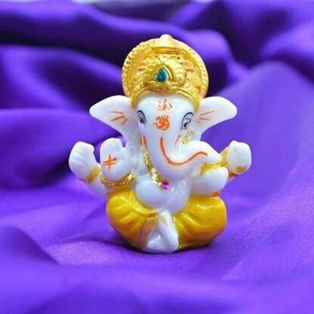 AROHI ENTERPRISES Lord Ganesha Idols for Car Dashboard | Car Dashboard Accessories | Car Dashboard God Idols | idols for Car Dashboard | Ganesha showpiece for Living Room | Ganesh ji Ki Murti | Ganpati Decorative Showpieces for Home Decor - 9cm Decorative Showpiece  -  6.35 cm