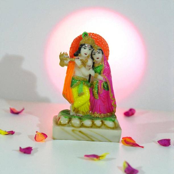 PUCHCHI Divine Magnet Radha Krishna Ji Idol for Home Temple Decorative Showpiece  -  4.8 cm