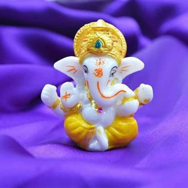 SBBCO Lord Ganesha Idols for home decor |Meditating Ganesh Decorative Showpiece  -  8 cm