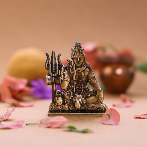 ringzinnie Metal Shiv Idol for Gifting, Home, Office And Car Dashboard Decorative Showpiece Decorative Showpiece  -  6 cm