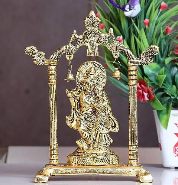 VALUE CRAFTS Radha Krishna Statue Gold Plated Decor Your Home,Office Decorative Showpiece  -  19.8 cm