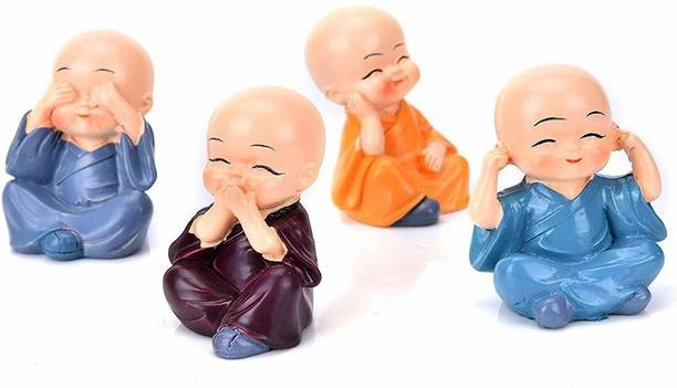 PUCHCHI Monks Buddha Figurines Decorative Showpiece  -  9.9 cm