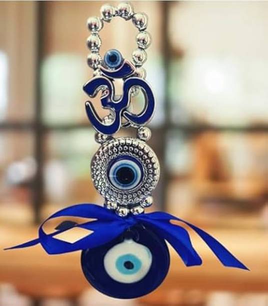 CraftVilla Divine Sutra OM Evil Eye Wall Hanging for Protection & Good Luck Decorative Showpiece  -  8 cm