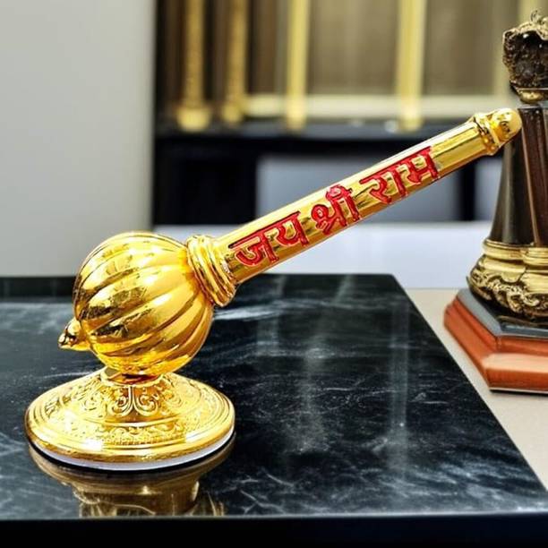 CHINTELS Hanuman Gada Engraving Mandir Murti Pooja Room Home & Office Idol Car Dashboard Decorative Showpiece  -  7 cm