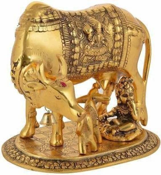 GOKULESHOPEE Lord Krishna's Kamdhenu Cow Decorative Showpiece  -  5 cm