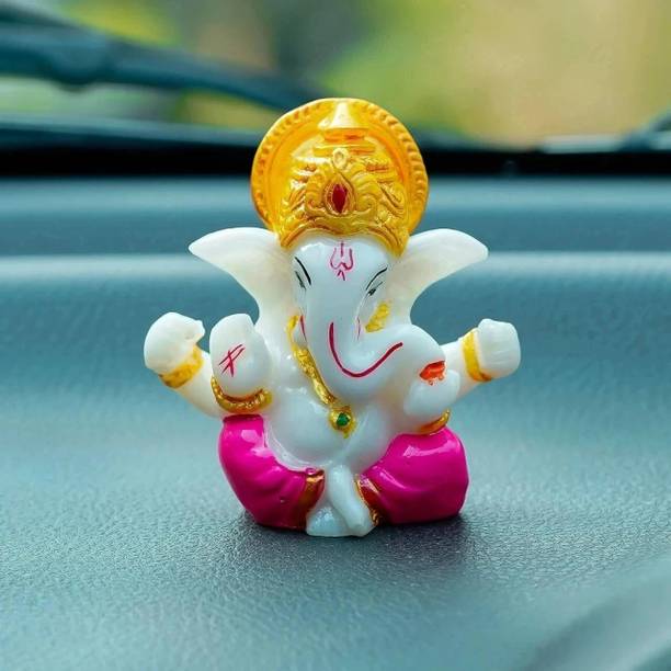 KAVYANSHI COLLECTIONS Lord Ganesha for car dashboard, home decoration, office decoration Decorative Showpiece  -  9 cm