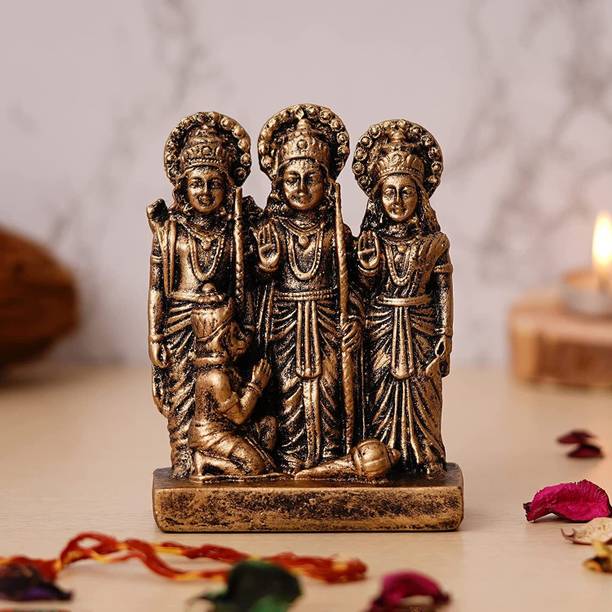 KAAC HANDICRAFTS Premium Polyresin Ram Darbar Idol Statue Murti Showpiece for Home Temple Decorative Showpiece  -  5.1 cm