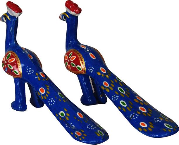 DreamKraft Handcrafted Peacock Showpiece (Set of 2, Blue) डेकोरेटिव शोपीस  -  8.2 cm