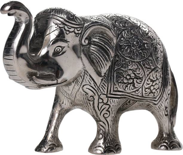 DreamKraft Metal Large Elephant For Home Décor and Gift Purpose डेकोरेटिव शोपीस  -  20 cm