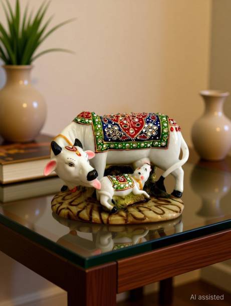 smrkfabtex cow and calf statue Decorative Showpiece - 5 cm