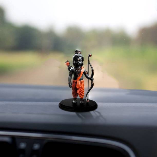 Stylewell Ram Lalla 2d Idol Ayodhya Mdf Wooden Sticker Statue God Stand For Car Dashboard Decorative Showpiece  -  10 cm