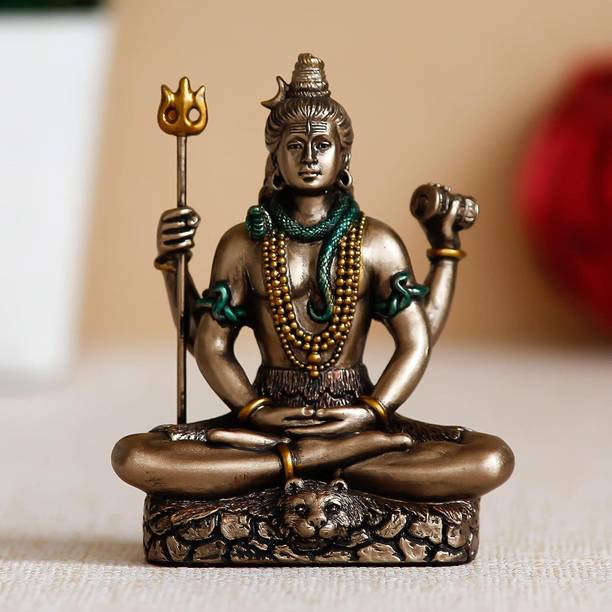 DARIDRA BHANJAN Lord Shiva Statue/Shiv murti for Home puja Figurines for Home Decorative Showpiece  -  8 cm