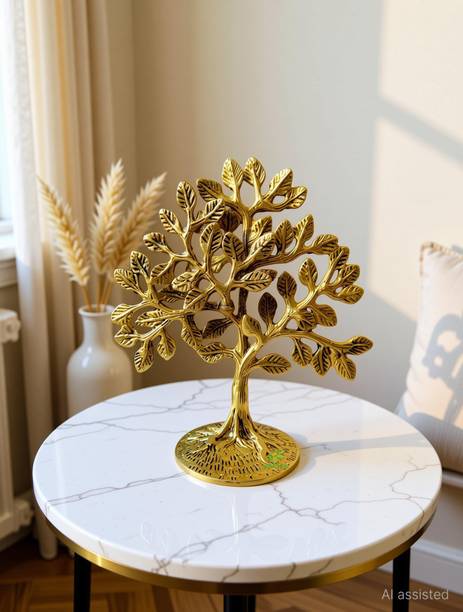 Aakrati Brass Decorative Tree Handicraft Product Decorative Table Top Decor Decorative Showpiece  -  18 cm