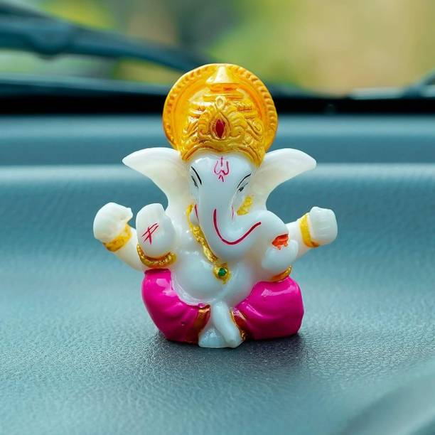 Great Art Lord Ganesha for car dashboard, home decoration, office decoration Decorative Showpiece  -  9 cm