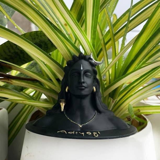 VALUE CRAFTS Divine Edge Polyresin Adiyogi Shiv Ji Statue For Pooja Room & Car Dashboard Decorative Showpiece  -  12.31 cm