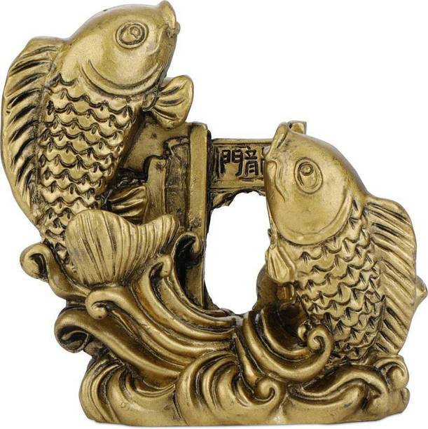 Vastu Art / Vastu / Feng Shui / Fish For Good Luck And Prosperity Or Double Fish tow fish / Fish Gate for Health , Wealth And Good Luck Decorative Showpiece  -  8 cm