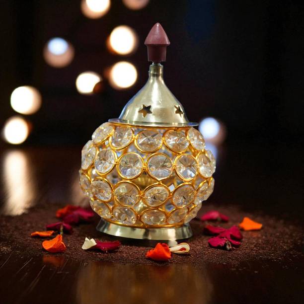 Shv Divine Magnet Metal Diya for Pooja Decorative Showpiece  -  0.8 cm