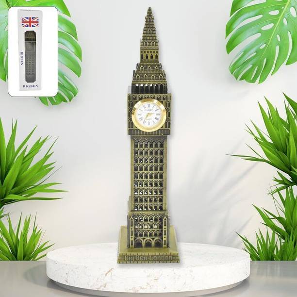 APEROL DESIGN Big Ben Clock Tower Metal Miniature | Antique London Monument Home Decor Gift Decorative Showpiece  -  18 cm