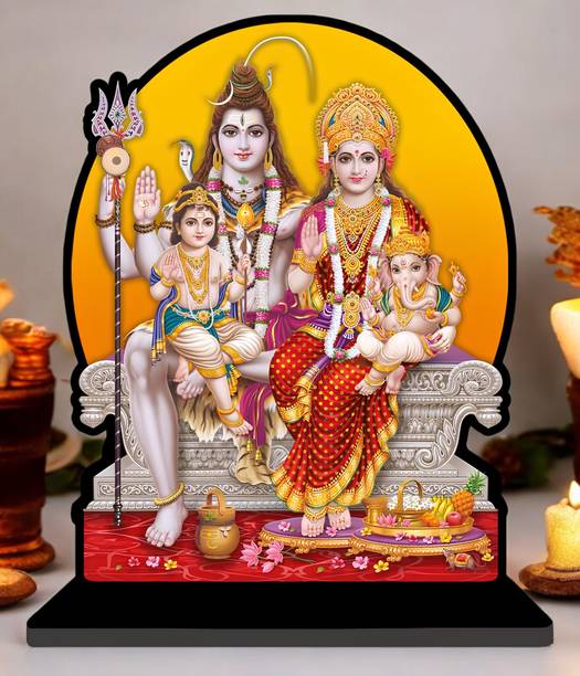 saf Shiv Parivaar Showpiece for Home Decor| Office Decor|Diwali Decor| Vaastu Decor Decorative Showpiece  -  20 cm
