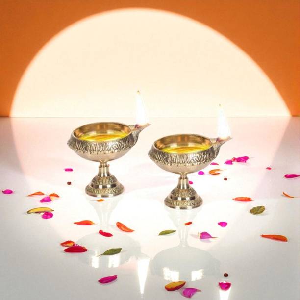 VALUE CRAFTS Divine Magnet Set of Diyas for Pooja, Festivals Decorative Showpiece  -  2.8 cm