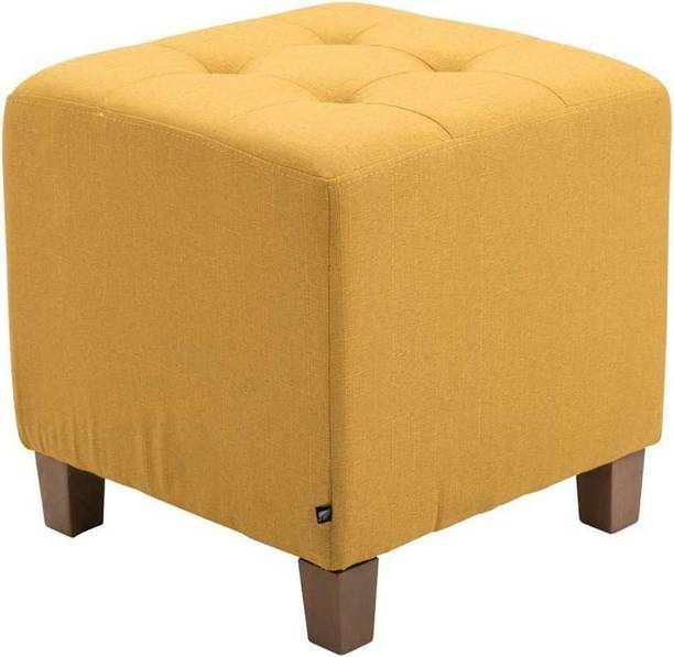 Giftoshopee Stool with Fabric Cover and Cube Seat with High-Quality Padding Engineered Wood Side Table