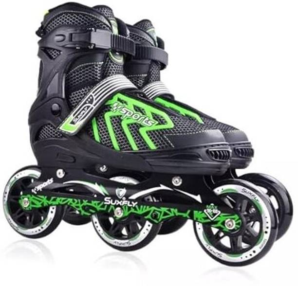 CountryLink New Inline Skates 3Wheel Skating Shoes with Adjustable Size for Kids Outdoor Toy In-line Skates - Size 5-8 UK