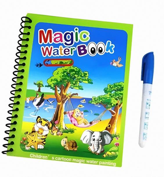 Drazo Magic Water Quick Dry Book (Pack of 1) Water Coloring Book Doodle with Magic Pen Sketch Pad
