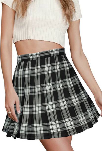 Swara Craft Self Design Women Pleated Blue Skirt