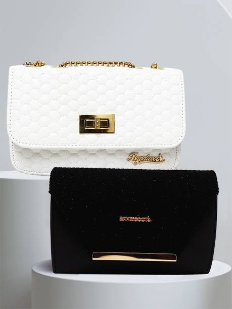 White, Black Women Sling Bag - Medium