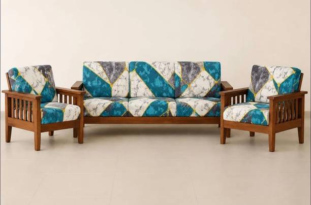 Maahi Polyester 3+1+1 Seater Sofa Geometric Cover