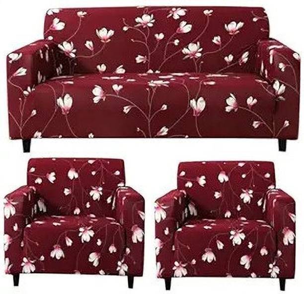 BHATTI INT Polyester 3+1+1 Seater Sofa Floral Cover